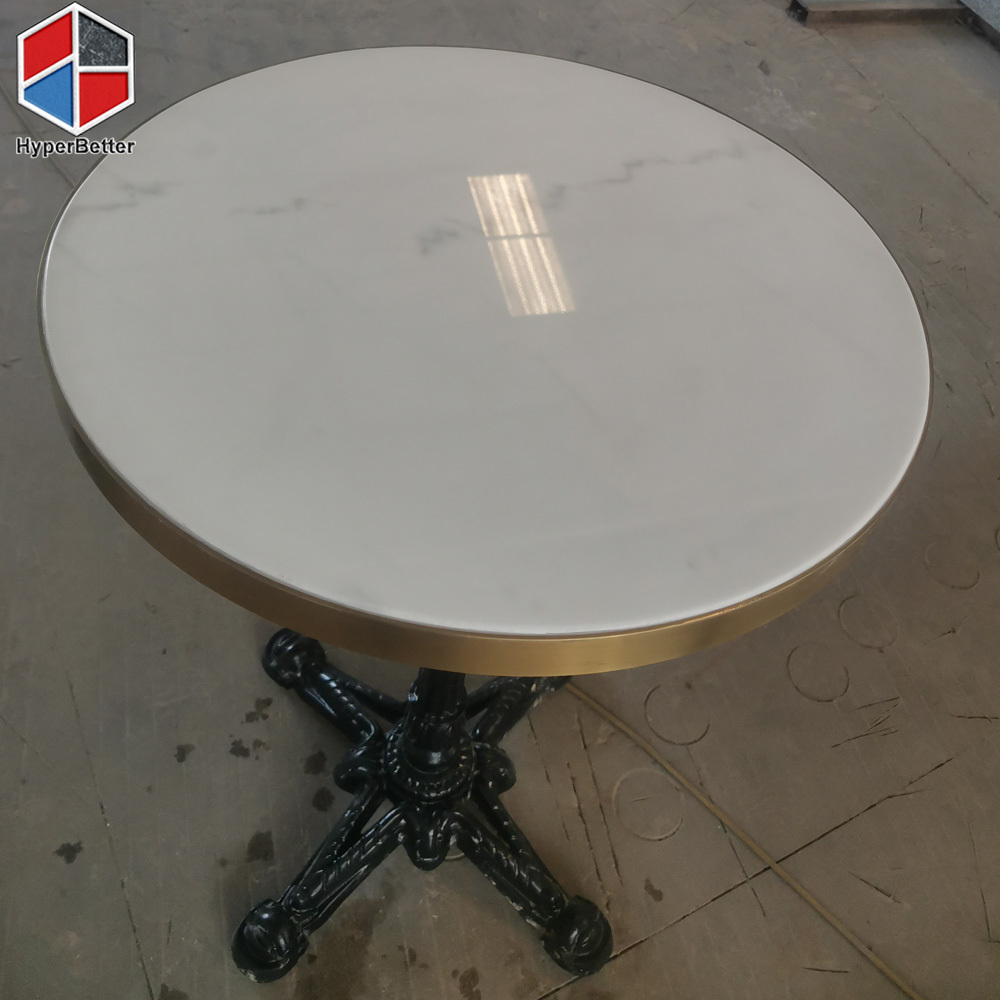 Nordic furniture round marble table top cafe table fast food restaurant table