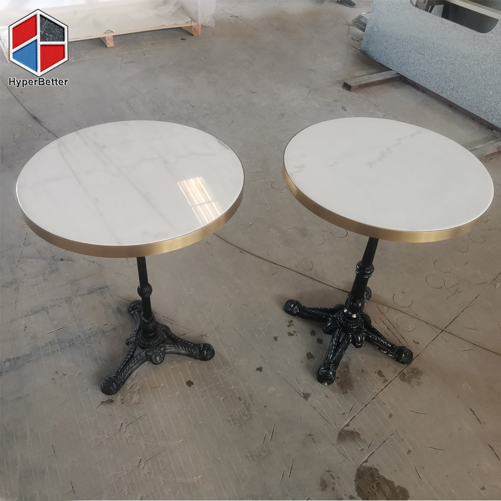 Nordic furniture round marble table top cafe table fast food restaurant table