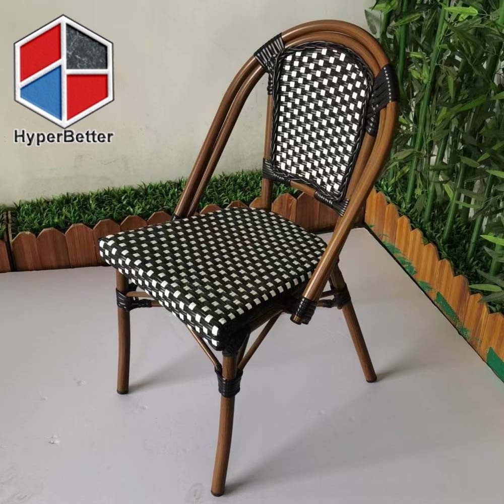 Garden stackable black wicker chairs wicker bistro chair