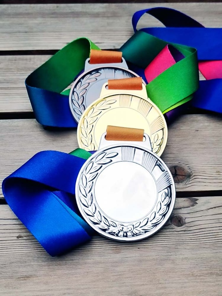 Custom Design Gold Silver Copper Blank 3D Medal for Sport Competition with ribbon