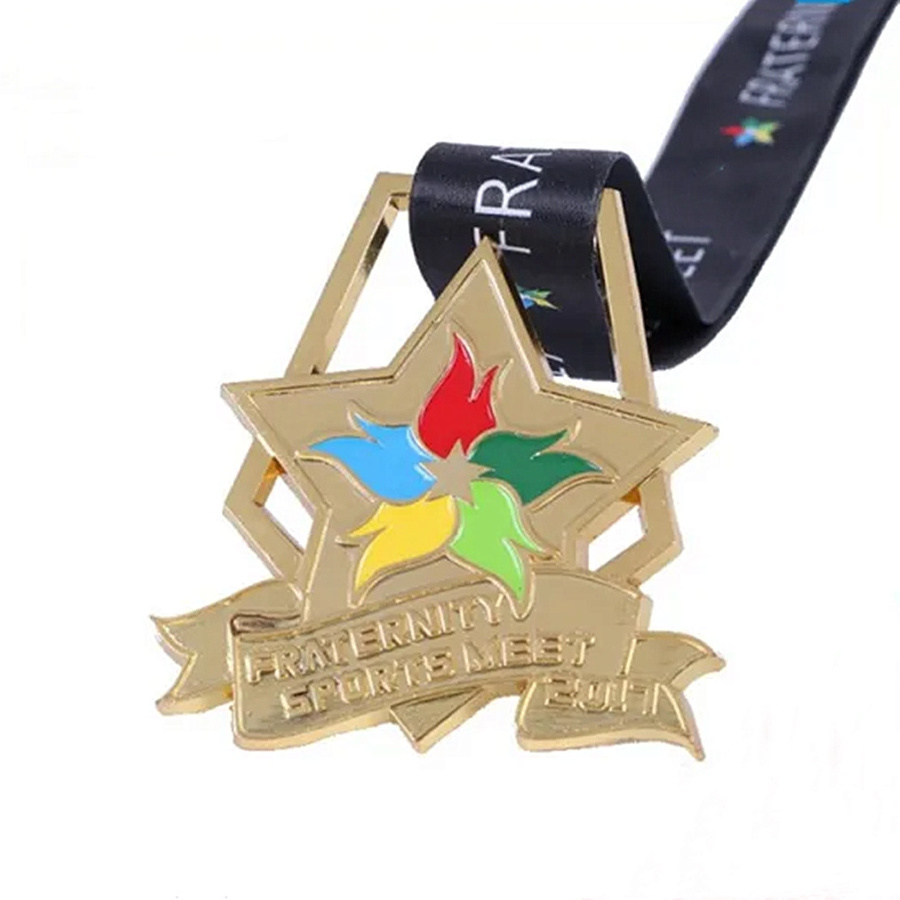 Cheap Design Custom Logo Gold Zinc Alloy Metal 2D 3D Running Race Marathon Finisher Sports Medals With Ribbon