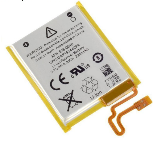 3.7V Li-ion Battery  616-0639 0640  220mAh for iPod Nano 7 7th battery