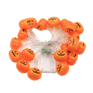 USB Rechargeable & Battery Operated 8 Modes LED Pumpkin Lights Orange Waterproof Halloween String Lights