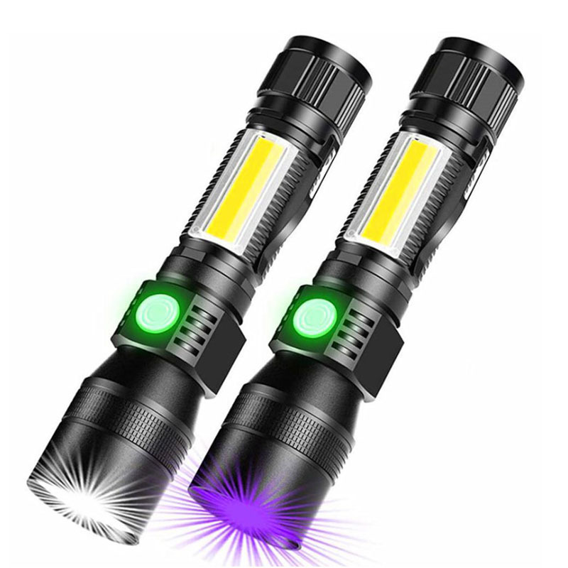 3 in1 395nm UV Black Light 7 Modes Magnetic LED UV Rechargeable Flashlight with Clip