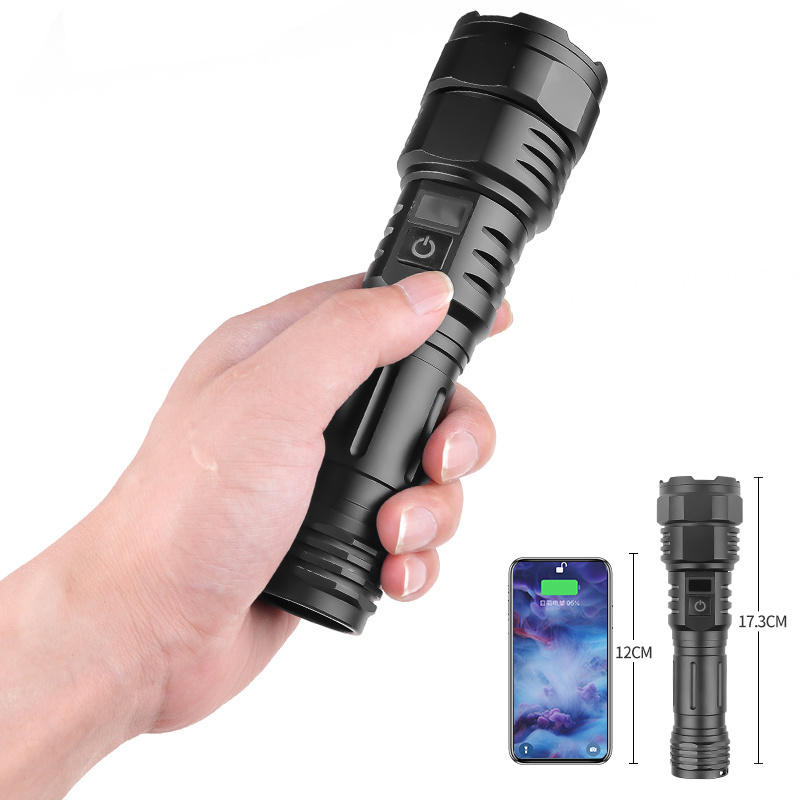 18650 26650 Battery Powered Zoomable Power Bank 30W White Laser Powerful Flashlight LED Tactical Flashlights