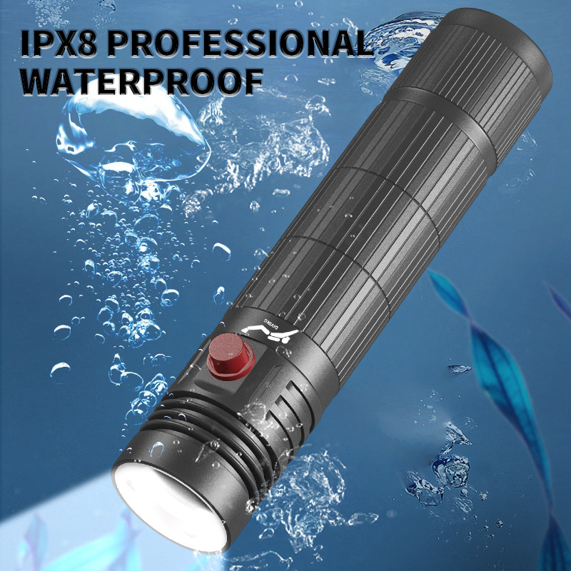 IPX8 Waterproof 18650 AAA Battery Powered Scuba Dive Light Submarine Underwater Lights 50m XM-L2 LED Diving Flashlight