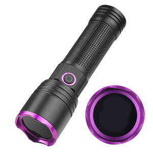 Aluminium USB-C Rechargeable 18650 26650 AAA Battery Powered Black Light UV Filter Flashlight 365nm Ultraviolet Flashlight