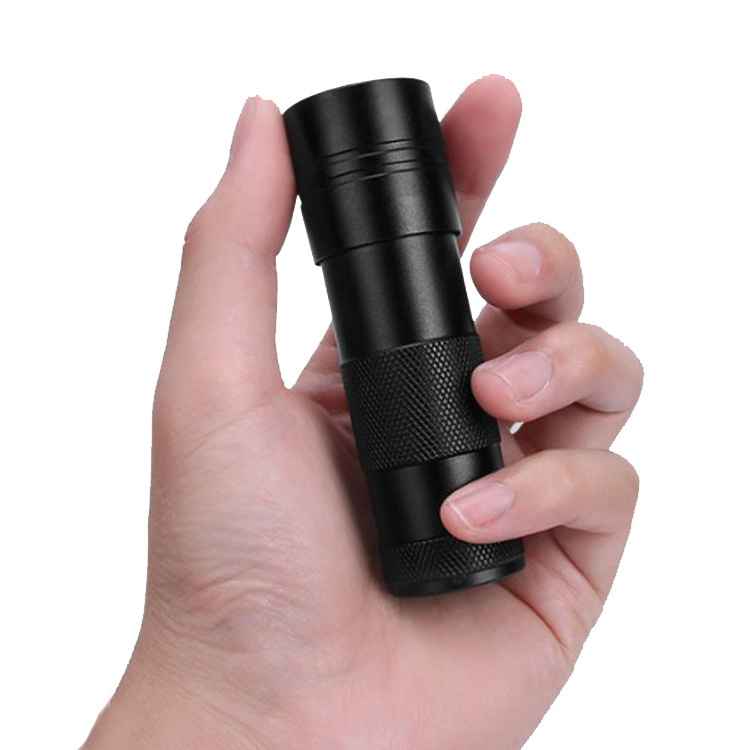 Portable 12 LED Black Light UV Flashlight AAA Battery Powered Ultraviolet 395nm Mini Light Torch Detector Flashlight