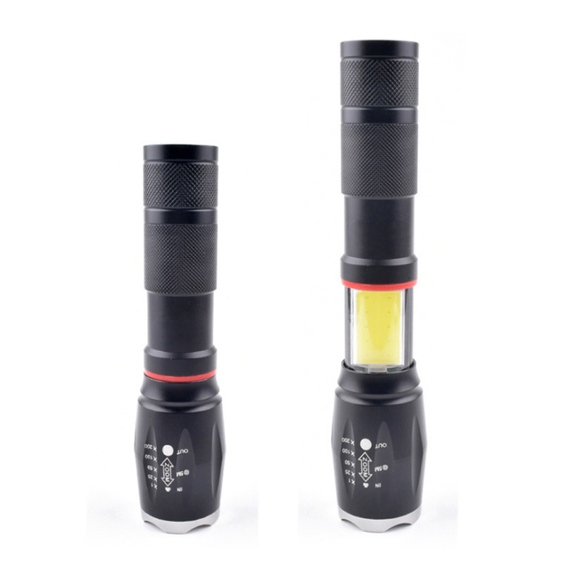 Super Bright 1000 lumens T6 LED Tactical Flashlight 5 Modes COB Flash Light Working Light for Outdoor Camping Emergency