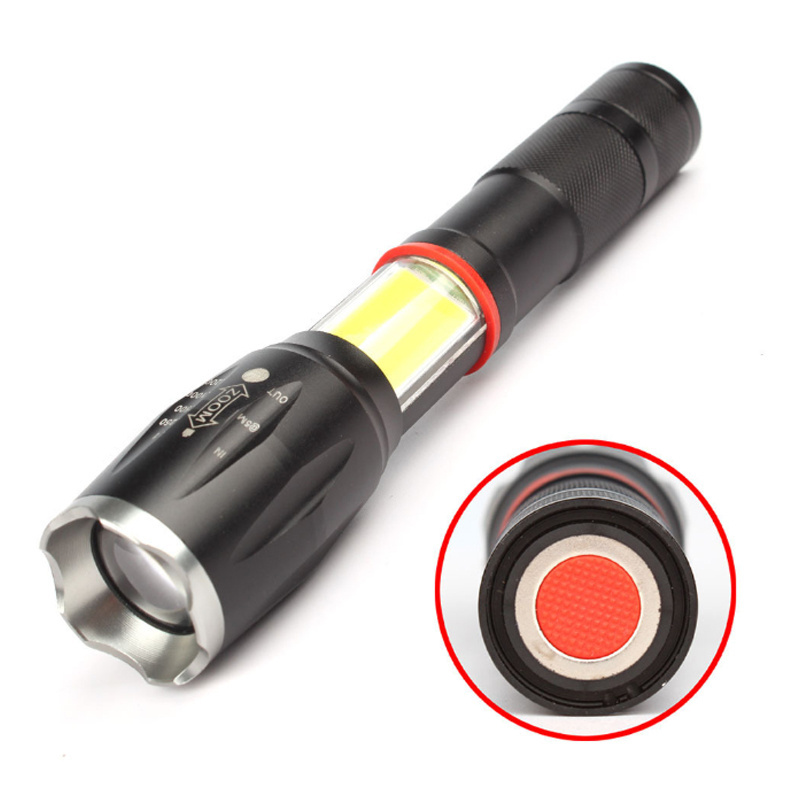 Super Bright 1000 lumens T6 LED Tactical Flashlight 5 Modes COB Flash Light Working Light for Outdoor Camping Emergency