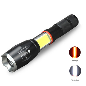 Super Bright 1000 lumens T6 LED Tactical Flashlight 5 Modes COB Flash Light Working Light for Outdoor Camping Emergency