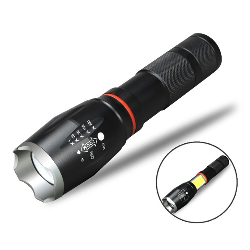 Super Bright 1000 lumens T6 LED Tactical Flashlight 5 Modes COB Flash Light Working Light for Outdoor Camping Emergency