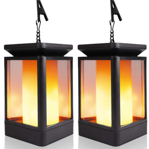 99LED Waterproof Outdoor 3 Working Modes Solar Lights Flickering Flame Lantern USB Rechargeable Solar Hanging Lanterns