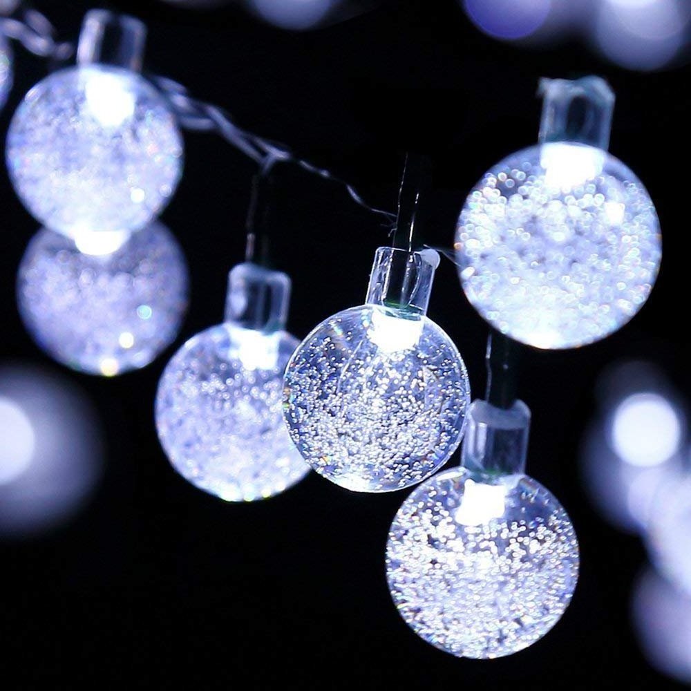 8 Lighting Modes Christmas Party Wedding Holiday Solar String Lights 30 LED 20ft Crystal Globe Lights