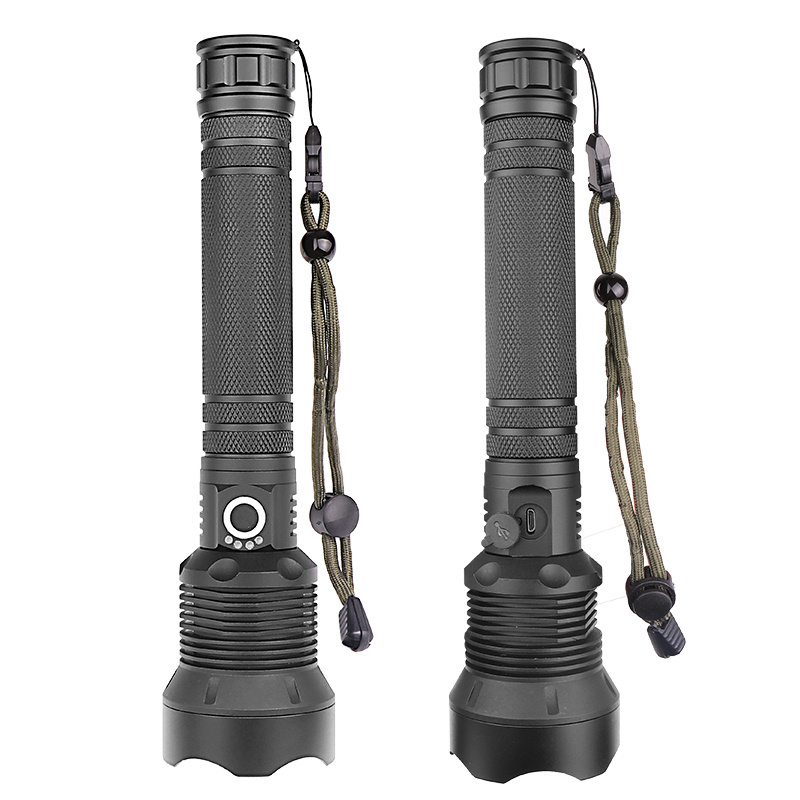 Outdoor Aluminum Alloy High Power Flashlight Rechargeable 5000 High Lumen XHP70 LED Waterproof Zoomable Flashlight