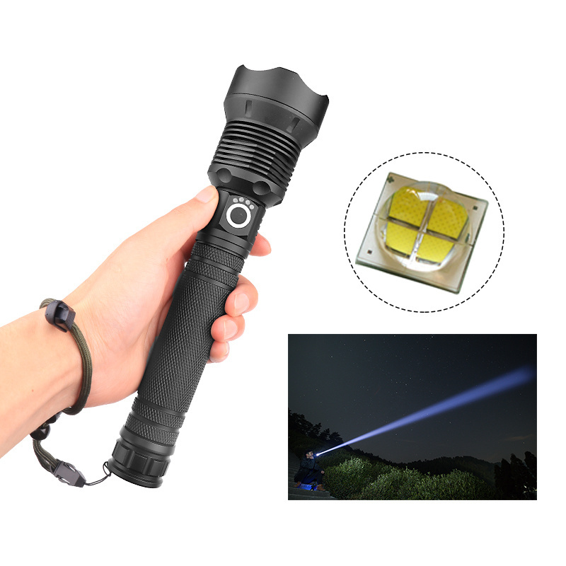 Outdoor Aluminum Alloy High Power Flashlight Rechargeable 5000 High Lumen XHP70 LED Waterproof Zoomable Flashlight