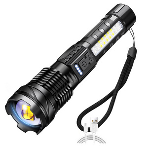 Powerful 2000 Lumens White Laser LED Flashlight 2600mAh Battery Work Light Focus Adjustable Rechargeable Hand Torch