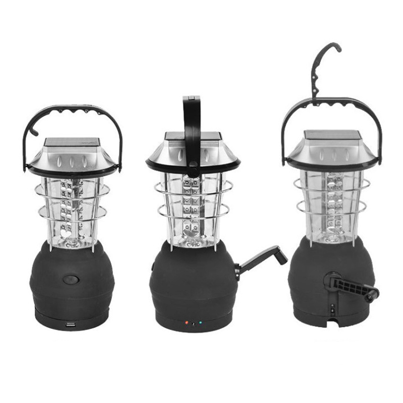 Outdoor Multi Power Sources 36 LED Rechargeable Emergency Light Solar Powered Hand Crank Camping Lantern