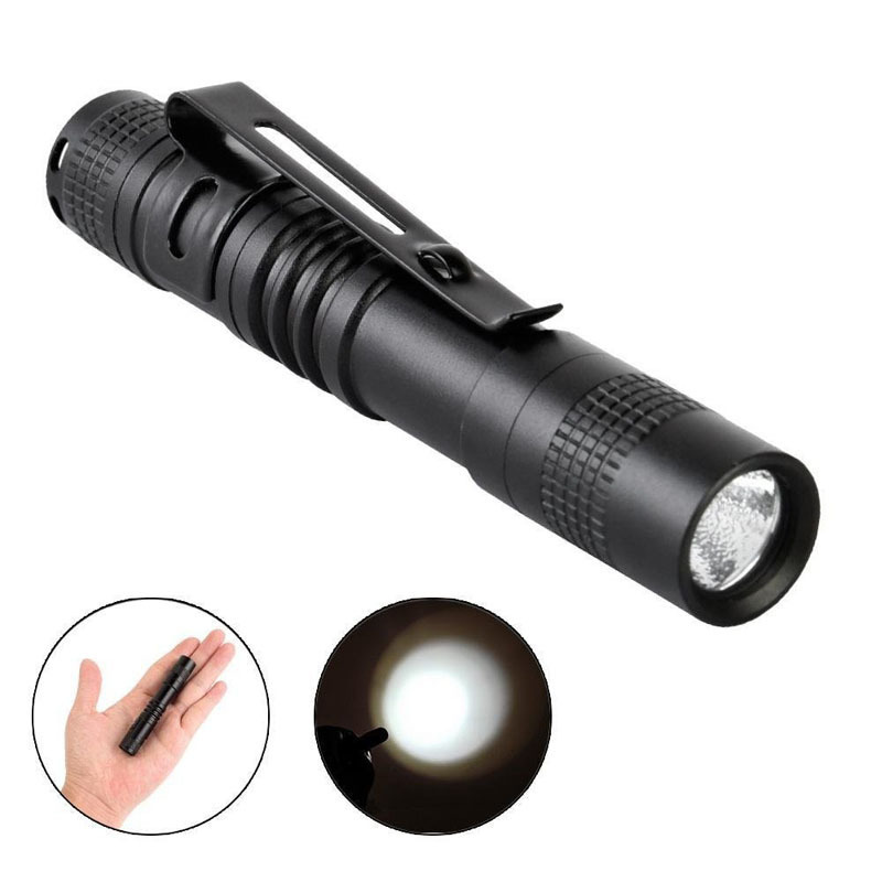 Super Small Ultra Bright AAA XPE 100 Lumens Pen light Pocket Clip Mini LED Flashlight Bulk