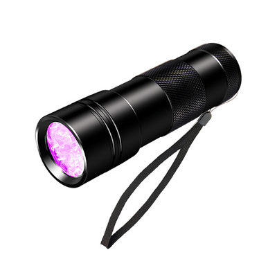 Portable 12 LED Black Light UV Flashlight AAA Battery Powered Ultraviolet 395nm Mini Light Torch Detector Flashlight