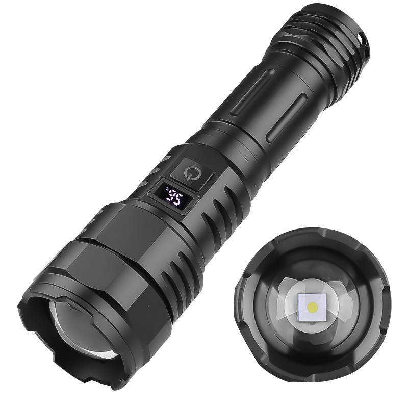 18650 26650 Battery Powered Zoomable Power Bank 30W White Laser Powerful Flashlight LED Tactical Flashlights