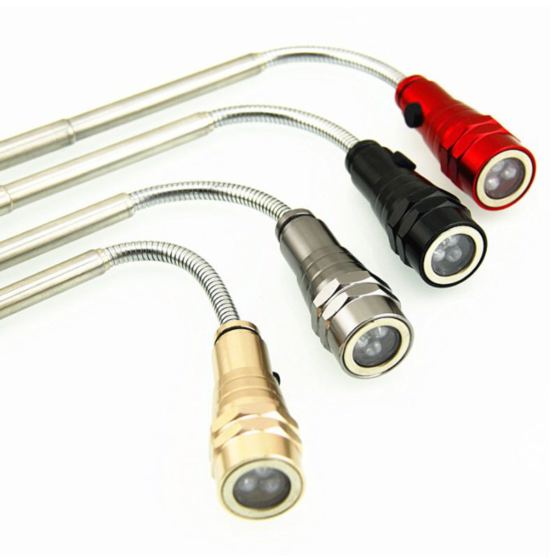 3 LED Magnetic Pickup Tool Telescoping Flexible Extensible Work Light Portable Led Flashlights