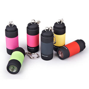 Colorful Promotional Gift Flashlight Key Ring LED Torch USB Rechargeable Ultra Bright Mini Keychain Flashlight