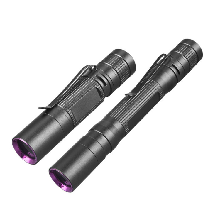 Black Filter Mini UV Flashlight 365nm UV Portable Ultraviolet Black Light AA Battery Powered UV Flashlight