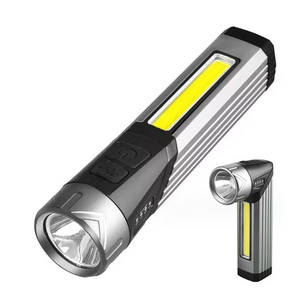 Aluminum Alloy Right Angle COB LED Work Light Flashlight Type C Port Rechargeable Magnetic LED Flashlight with Clip