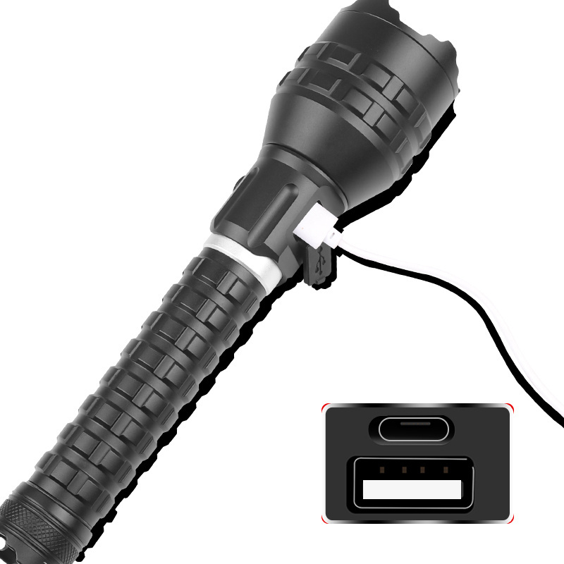 Waterproof Super Bright 26650 18650 Battery Powered Tactical Flashlight XHP160 LED Type C USB Rechargeable LED Flashlights