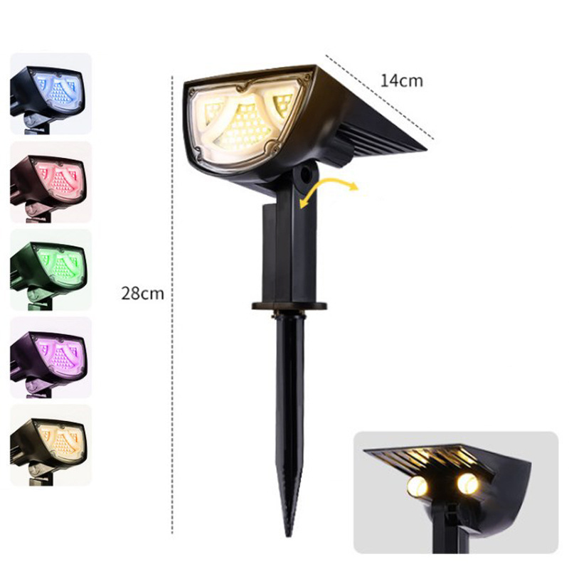 High Quality 43 LED 10W Waterproof Adjustable Solar Spot Lights Multi-color Wireless Solar Lawn Lights