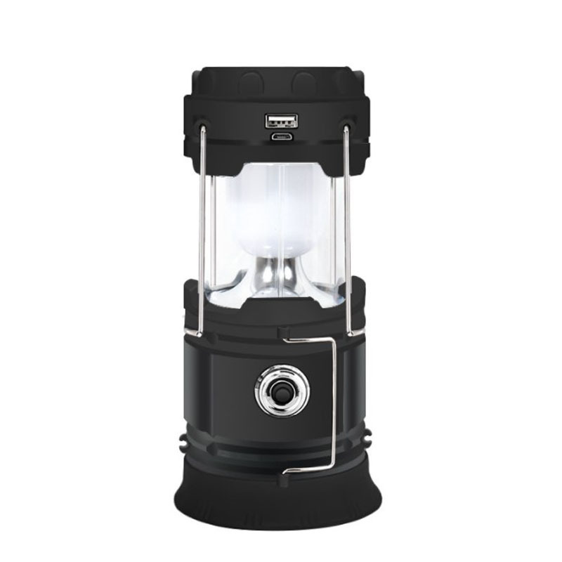 5803 Collapsible Portable USB Rechargeable Emergency Lights Power Bank LED Solar Camping Lantern