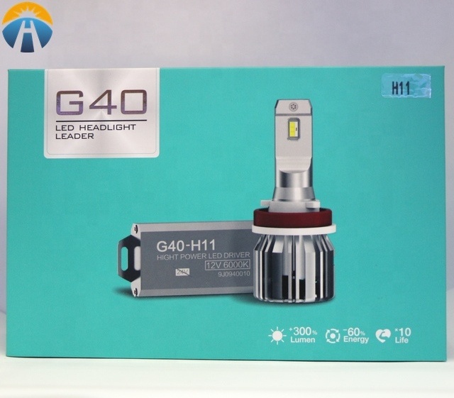 HyperLight G40 led h7 h4 headlight bulbs lamp h11 9005 hb3 9006 hb4 6000lm 6000k smart car eye lamp fog light 12v led