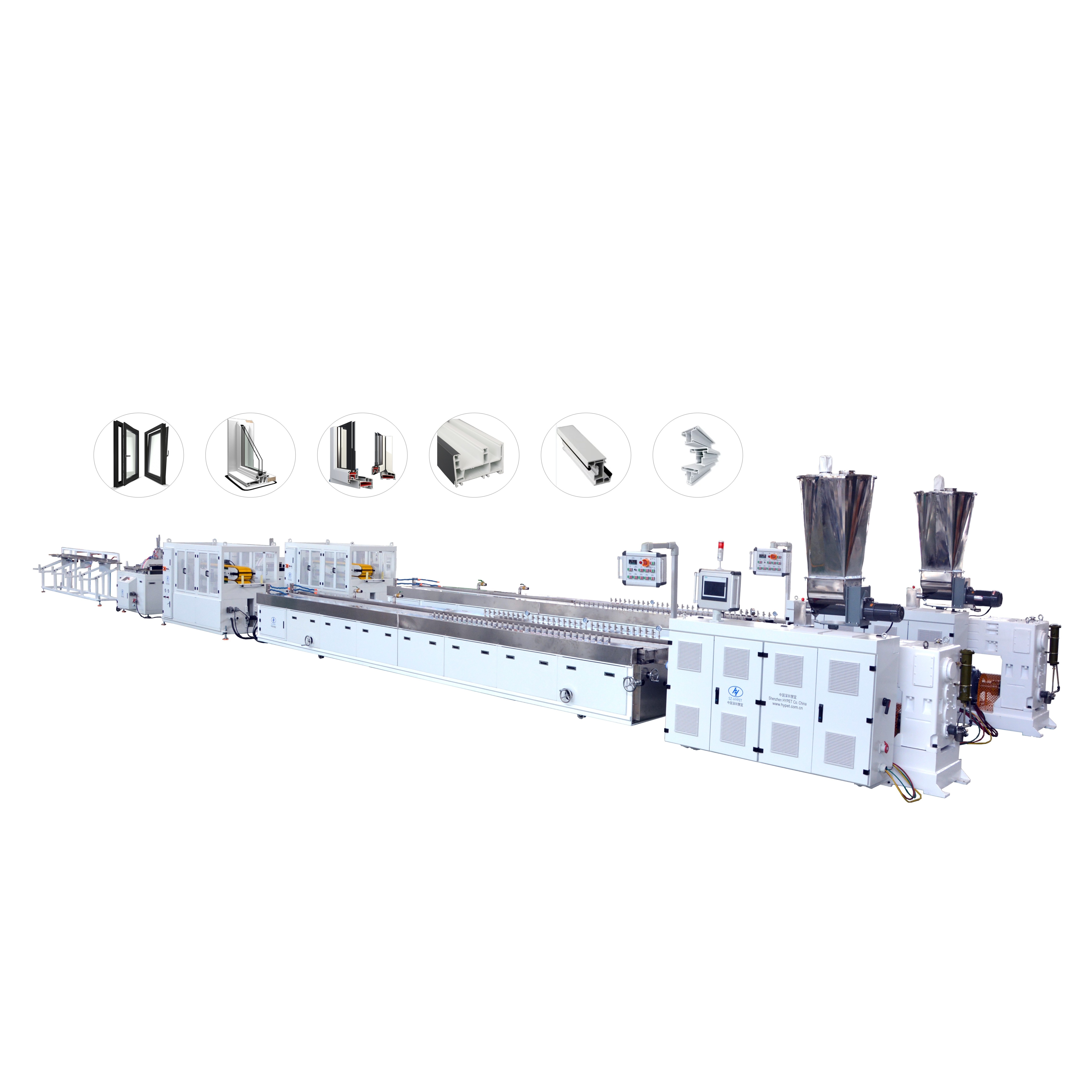 PVC door window profile production line/upvc profile making machine/plastic door frame profile extrusion machine from China