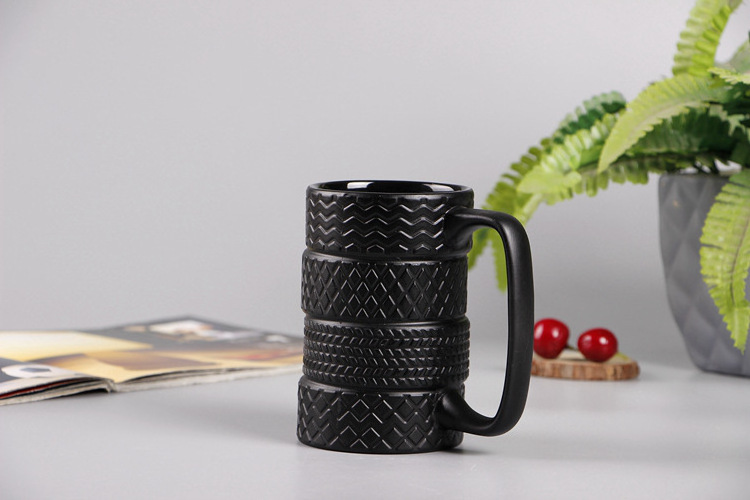 HY Creative cup Large capacity ceramic cup New strange mug Ceramic tire cup