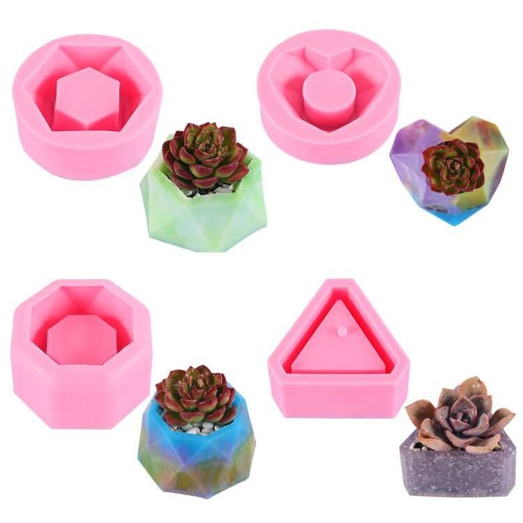 Silicone Concrete Ceramic Clay Pots Mold Planter Silicone Mould For Home Decoration Table Crafts Making Flower Pot Molds