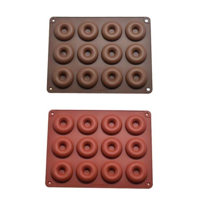 HY Silicone 12 Holes Mini Donut Mold Maker Baking Muffin Pan Tray