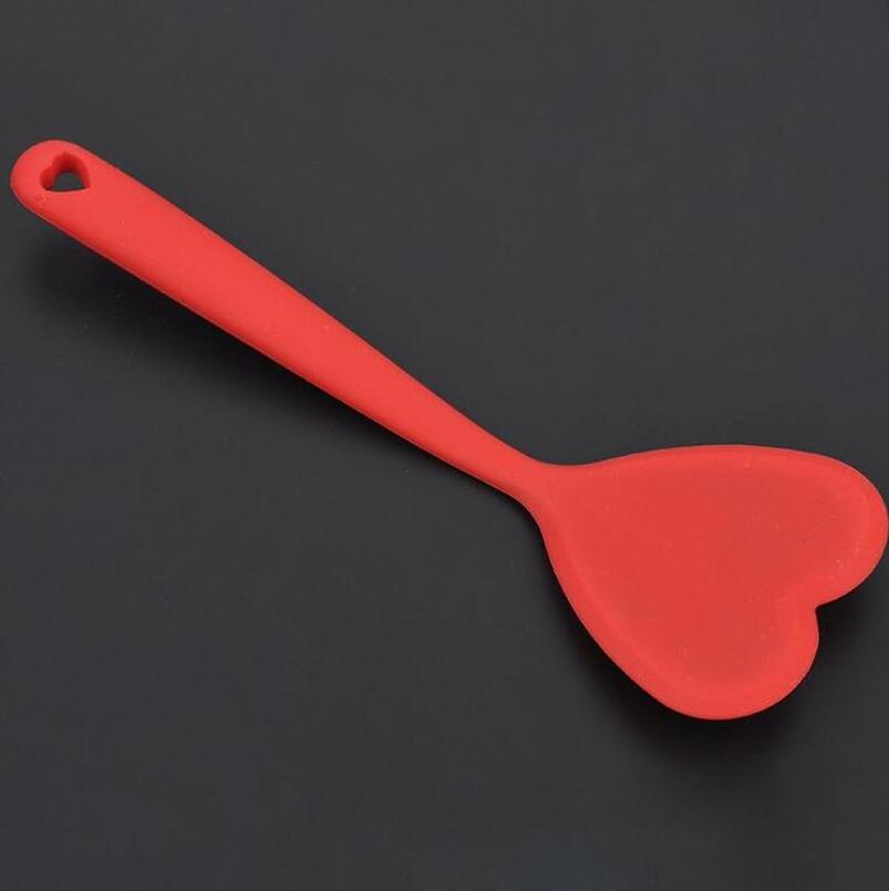 HY Creative Heart Shaped Red Silicone Spatula