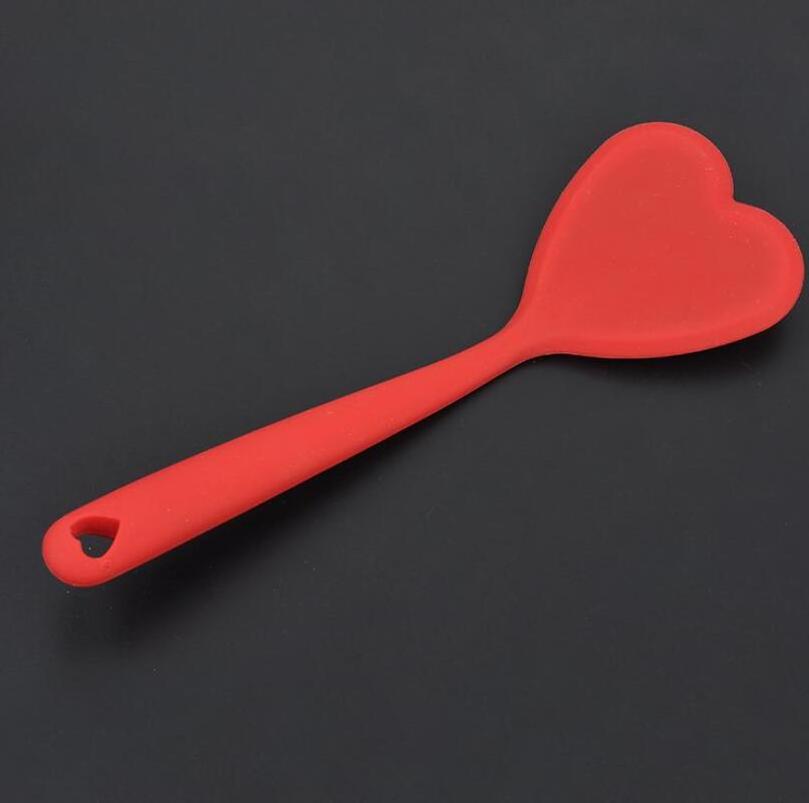 HY Creative Heart Shaped Red Silicone Spatula