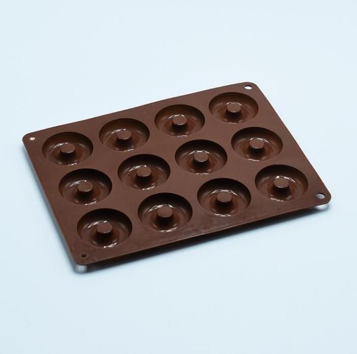 HY Silicone 12 Holes Mini Donut Mold Maker Baking Muffin Pan Tray