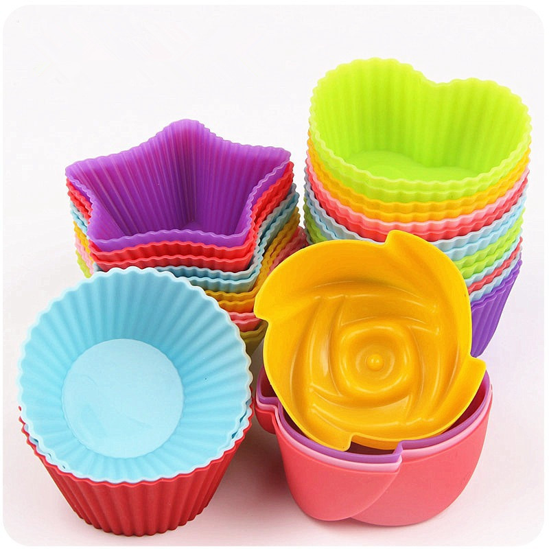 7cm Reusable Silicone Cupcake Molds Baking Molds Muffin Cups Nonstick Cupcake Baking Liners