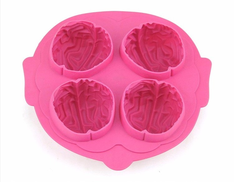 HY Halloween Party 3D Brain Silicon Mold Ice Cube Tray Jello Chocolate Mold