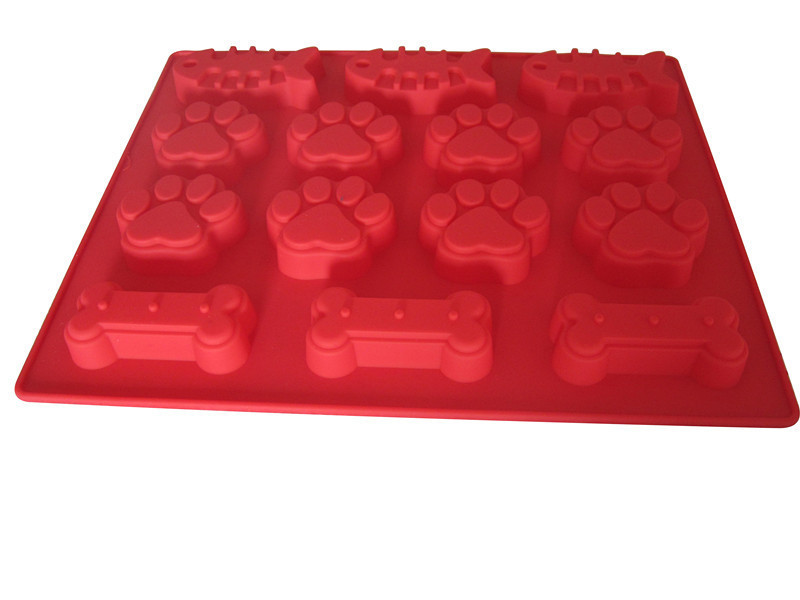 Paw and Bone Shaped Silicone Dog Treats Baking Molds for Kids, Pets, Dog-lovers Cookie Cutter