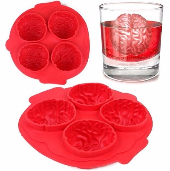 HY Halloween Party 3D Brain Silicon Mold Ice Cube Tray Jello Chocolate Mold