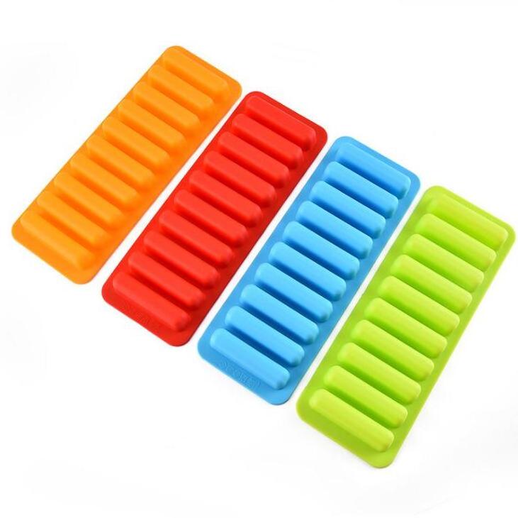 Ice Cube Tray with Easy Release Push Pop Out Narrow Ice Stick Cubes for Small Mouth Sport Water Bottles