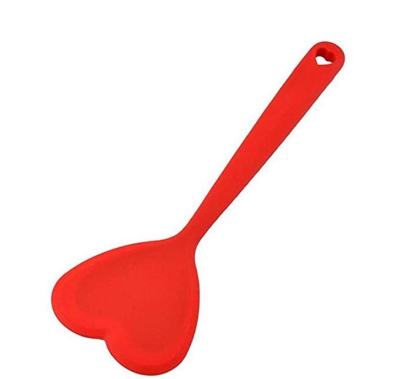 HY Creative Heart Shaped Red Silicone Spatula