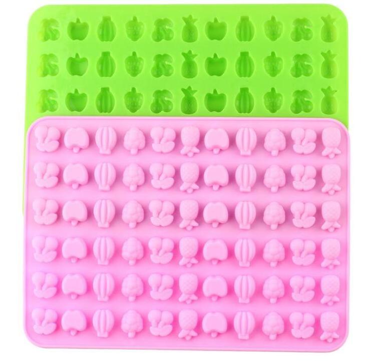 HY Silicone 66 Cavity Mini Fruit Gummy Candy Chocolate Mold