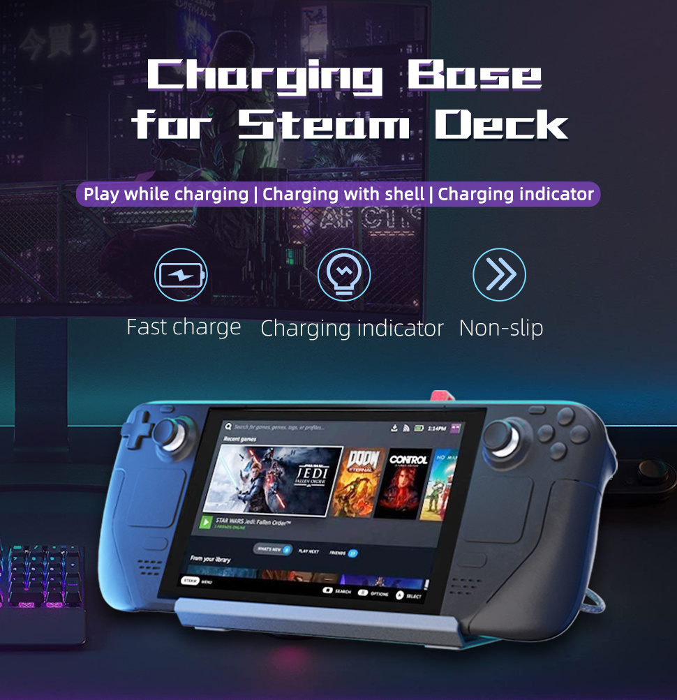 Steam Deck Game Console Charging Dock Station Charger Stand Bracket For Steam Deck Accessories