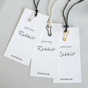 Custom Printed Logos Recyclable Swing Tags For Clothing Luxury Garment Labels Paper Hang Tag Swing Tickets