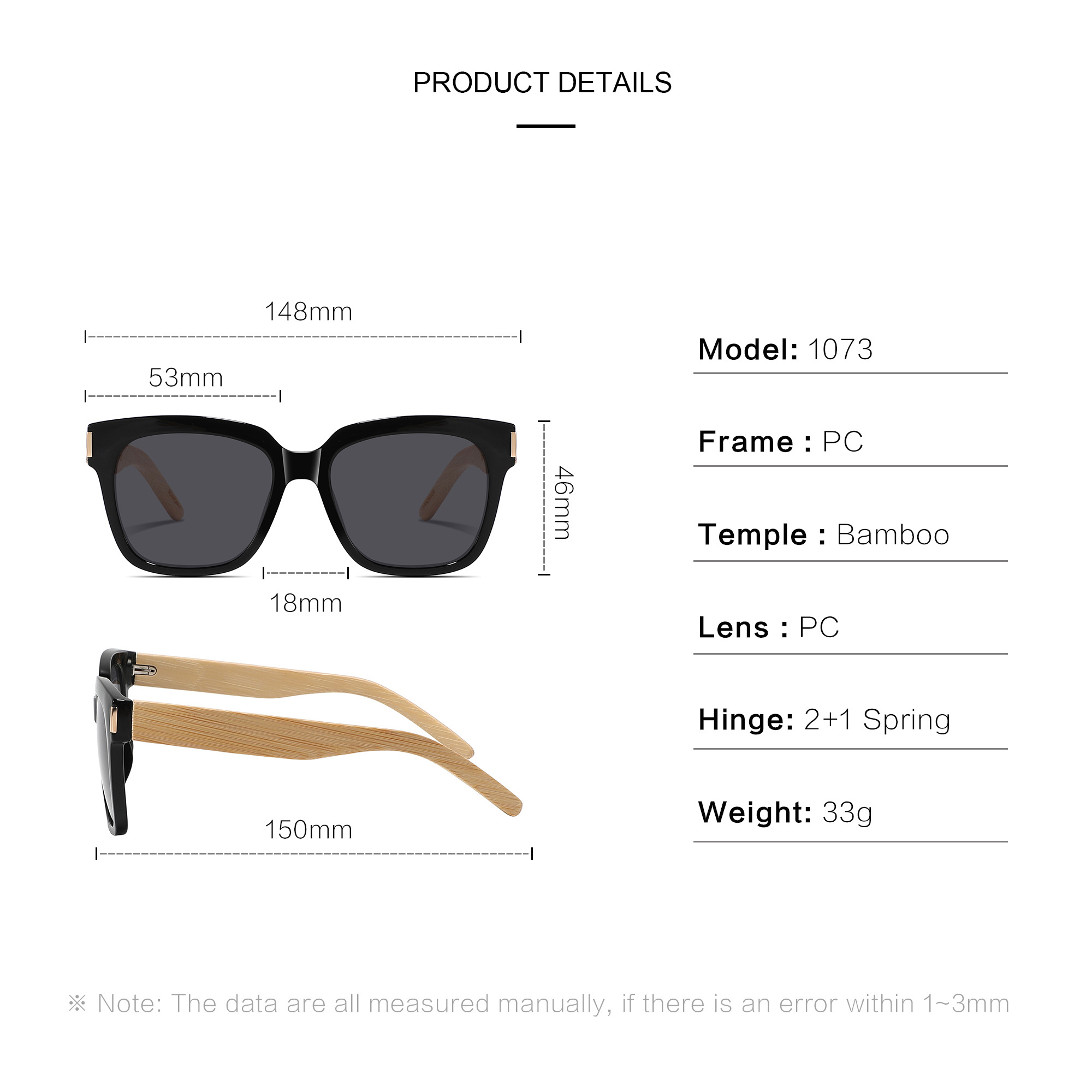 Dropshipping women sunglasses bamboo glasses with PC frame +bamboo leg sunglasses manufacturer